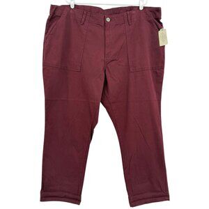 St. Johns Bay Women's Stretch Straight Zip/ Elastic Back Burgundy Pants‎ 24W NWT